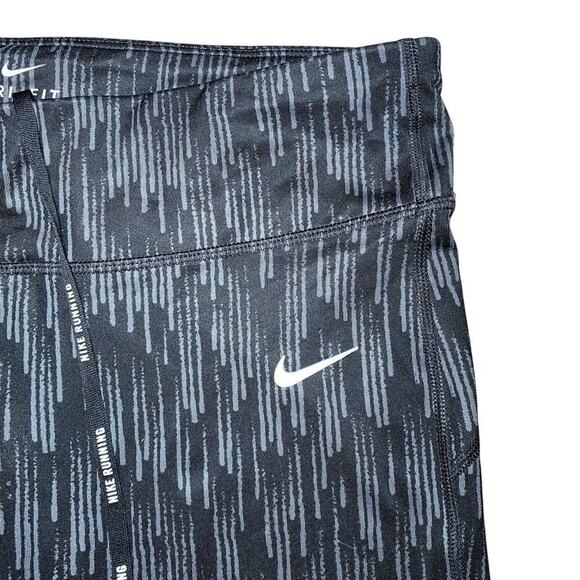 Nike Dri-FIT Black & Gray Leggings with Zipper Pocket - L - Picture 3 of 5